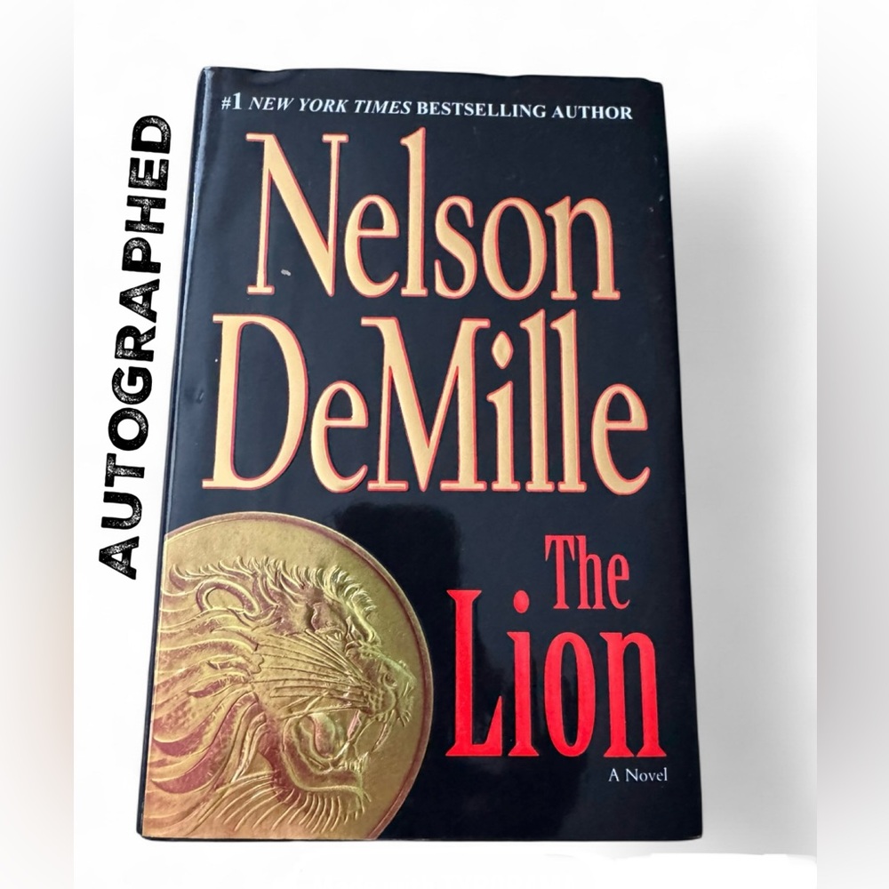 Nelson DeMille "The Lion" Hardcover Book - Black & Red AUTOGRAPED